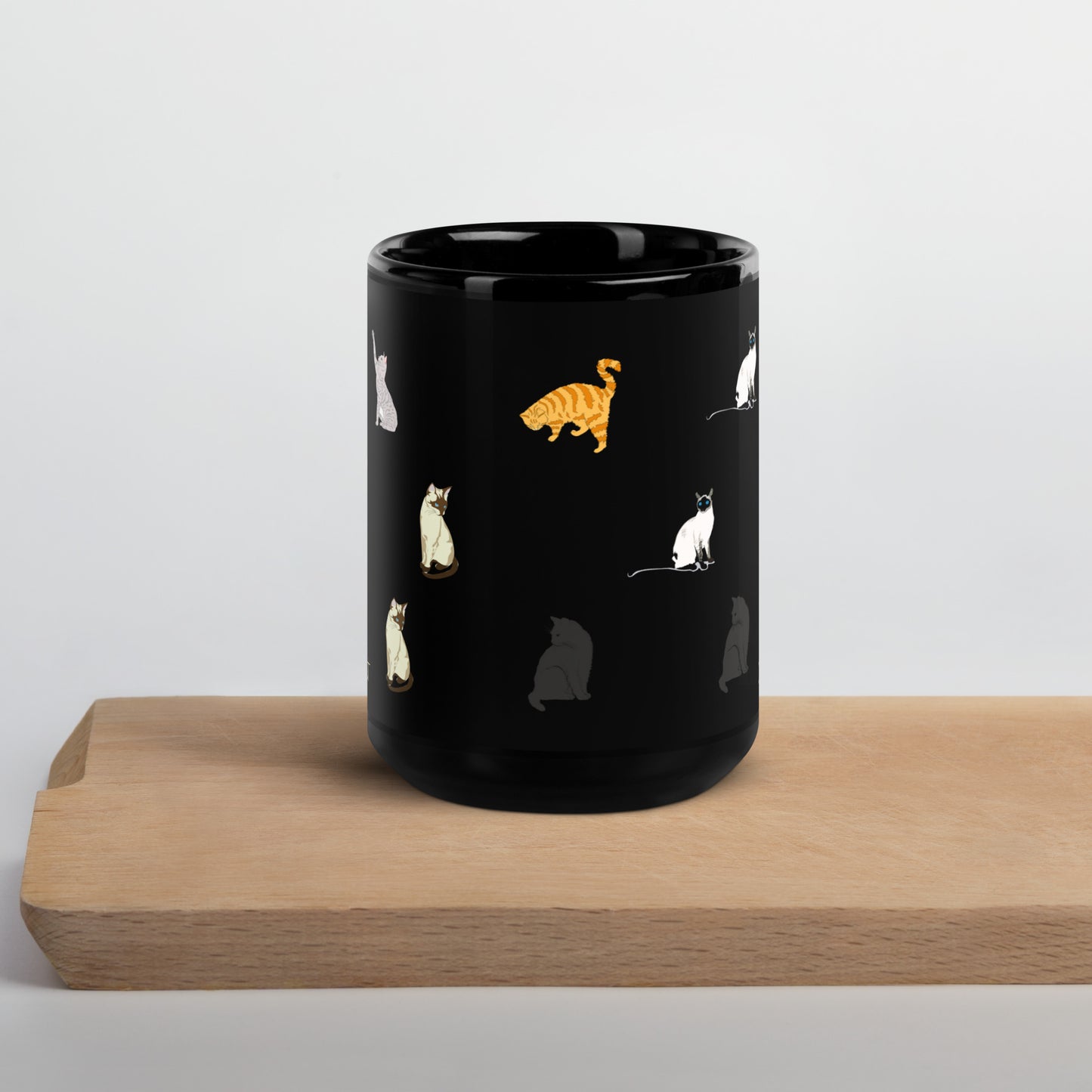 Cat Black Glossy Mug