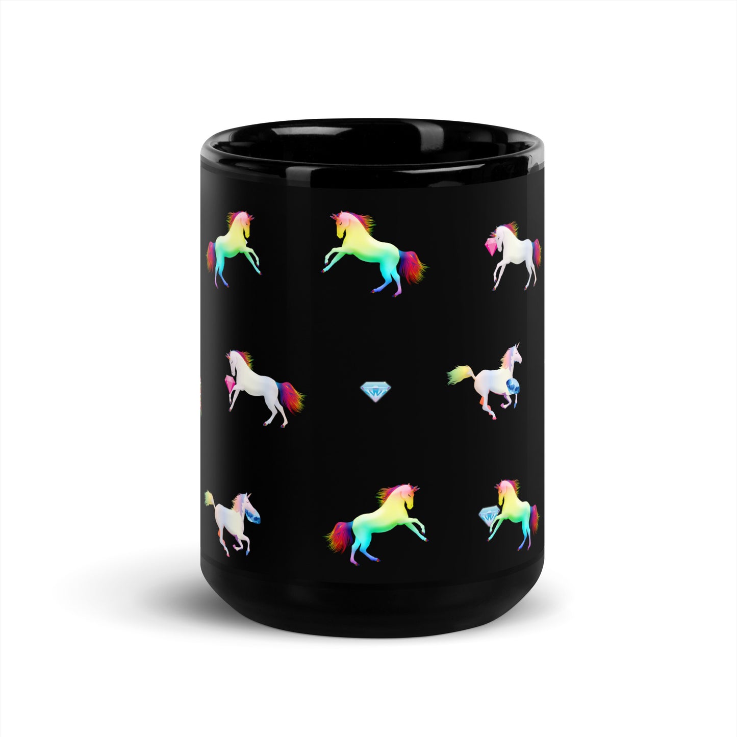 Unicorn Black Glossy Mug