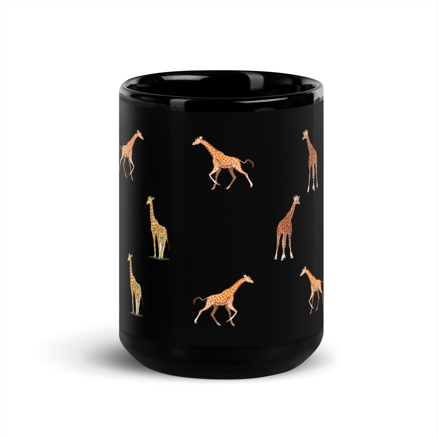 Giraffe Black Glossy Mug