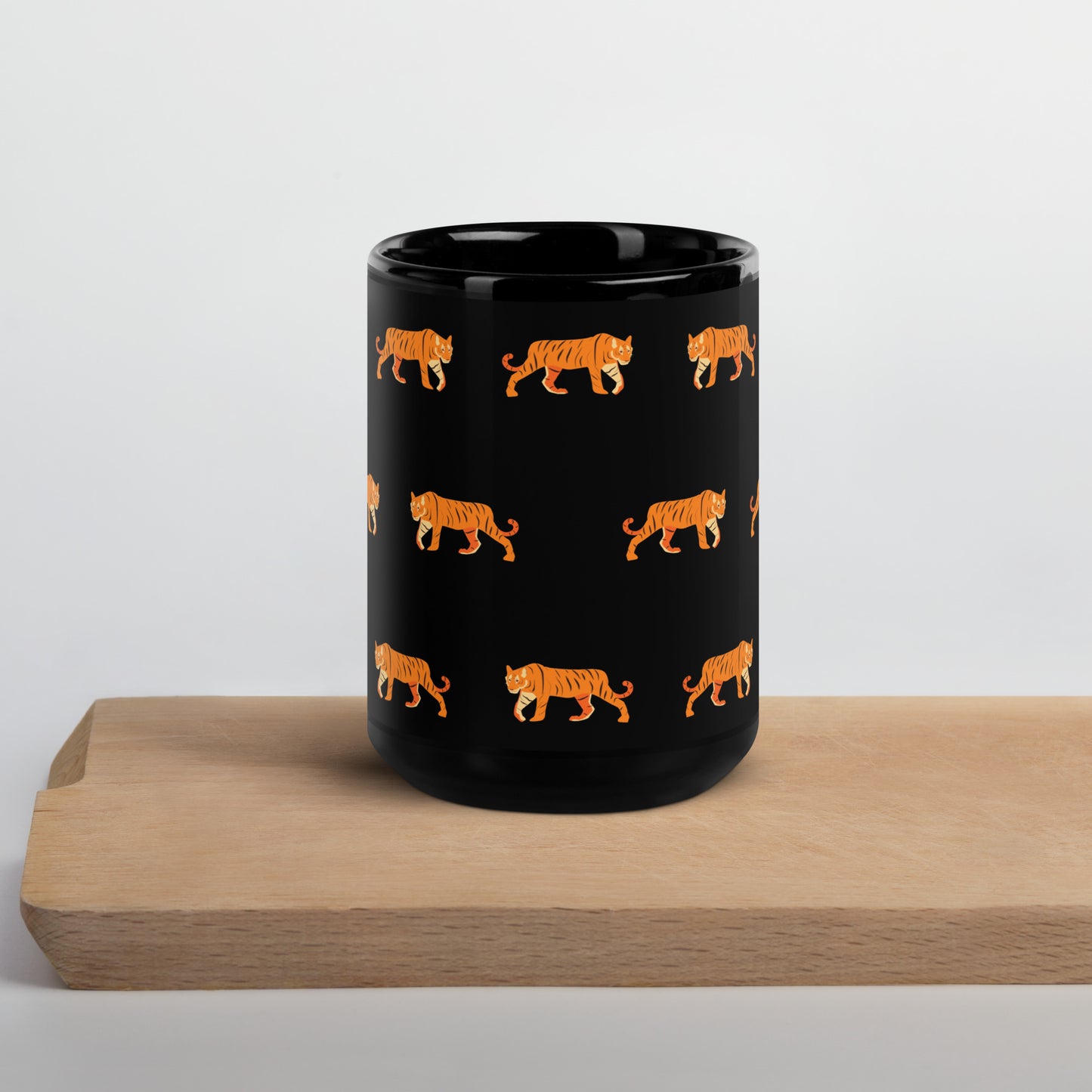 Tiger Black Glossy Mug