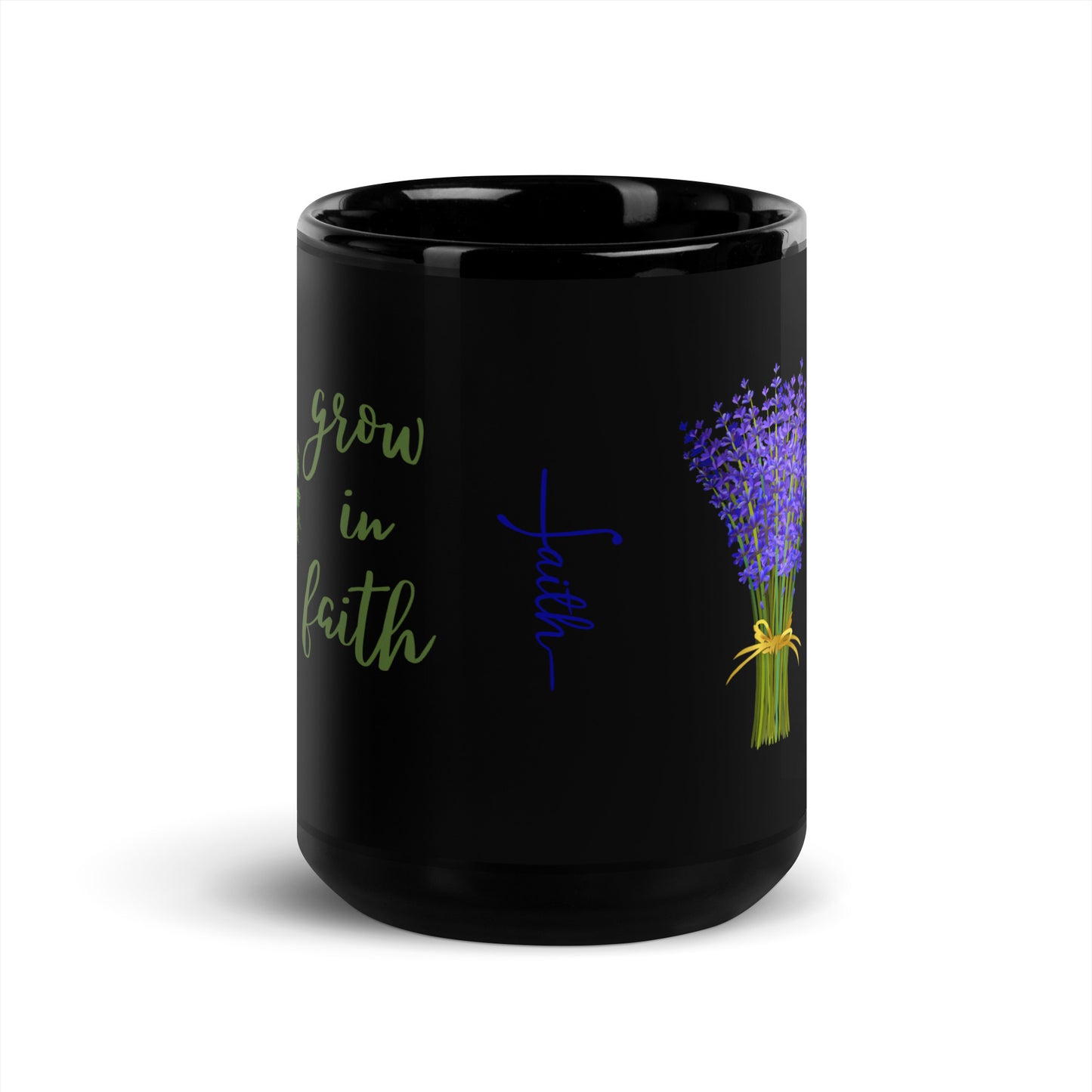 Faith Black Glossy Mug