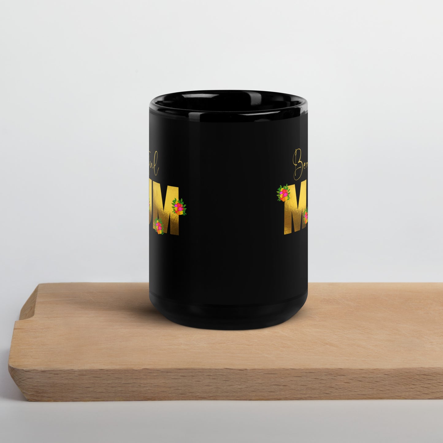 Beautiful Mum Black Glossy Mug