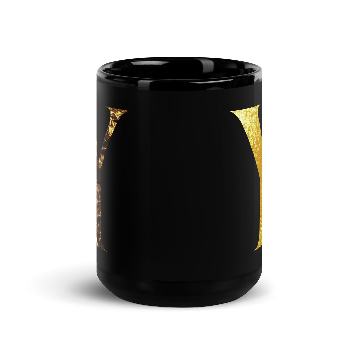 Monogram Y Black Glossy Mug