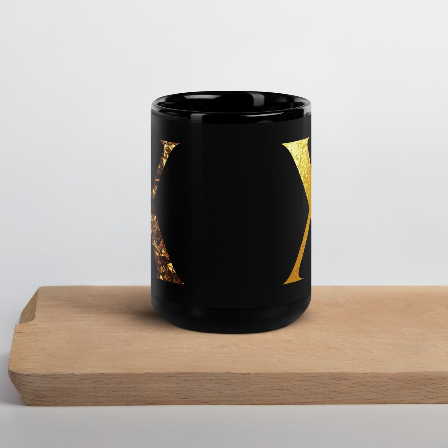 Monogram X Black Glossy Mug