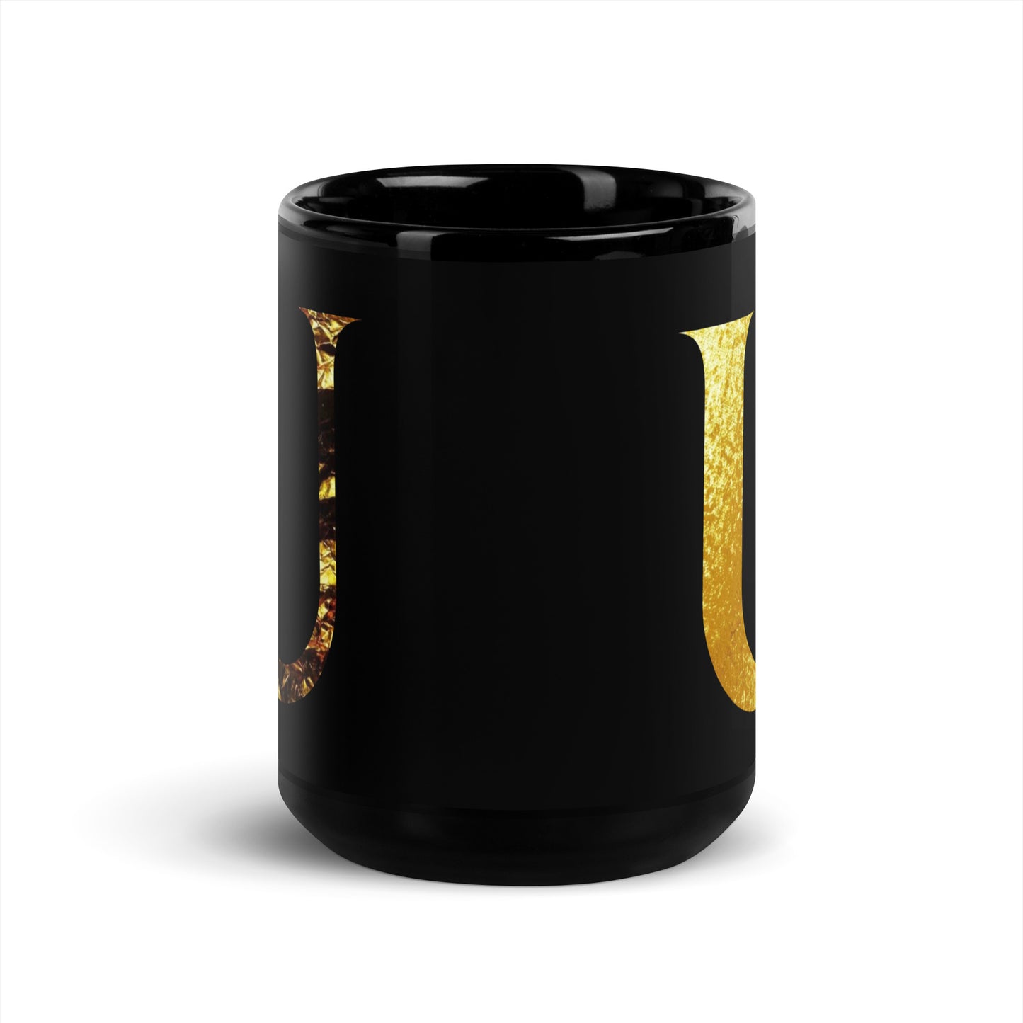 Monogram U Black Glossy Mug