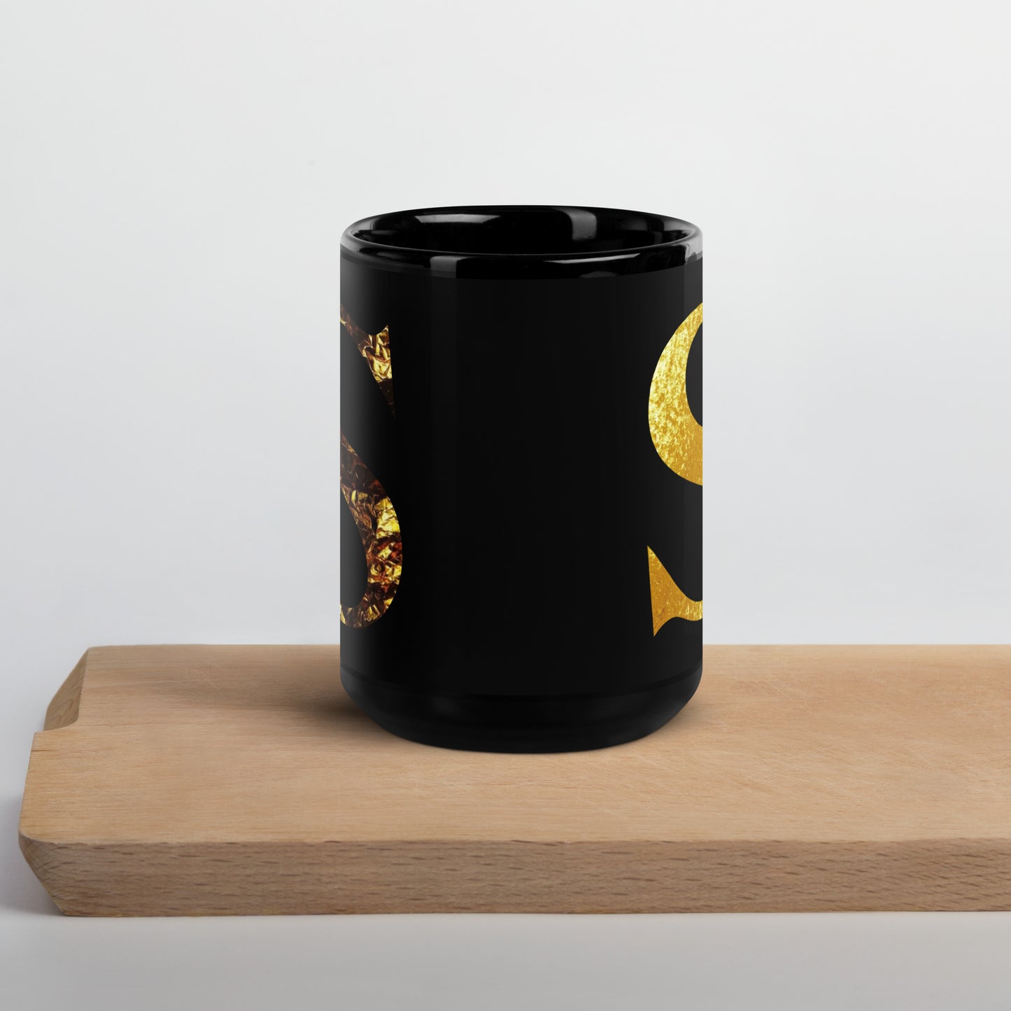 Monogram S Black Glossy Mug