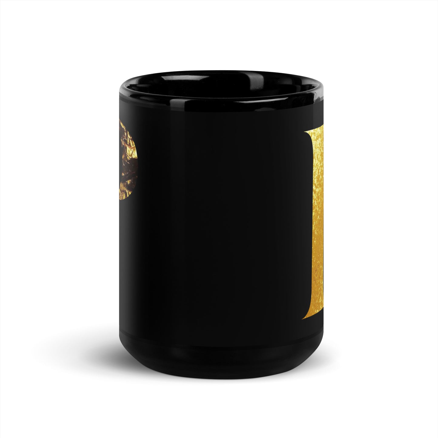 Monogram P Black Glossy Mug