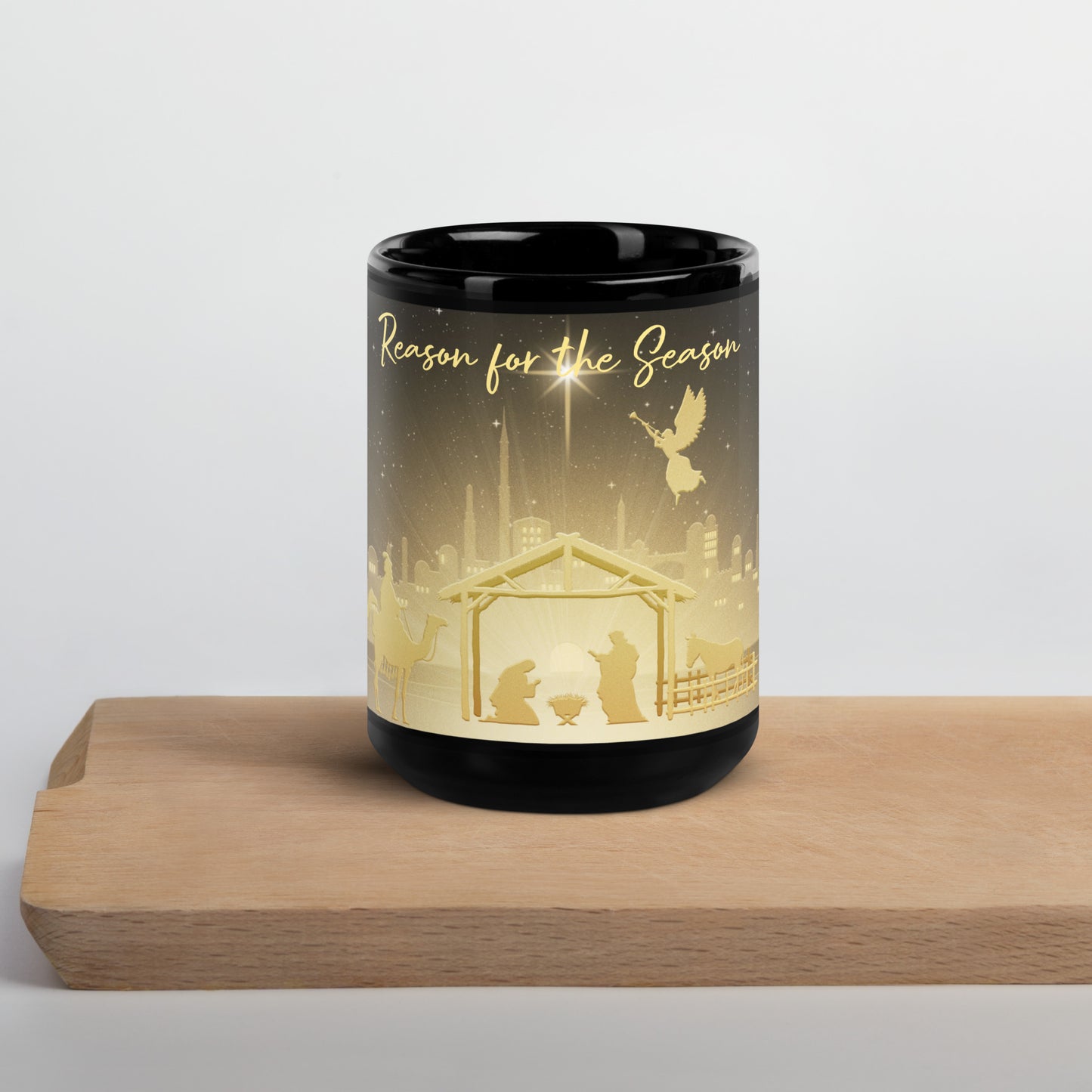 Reason For The Season Black Glossy Mug