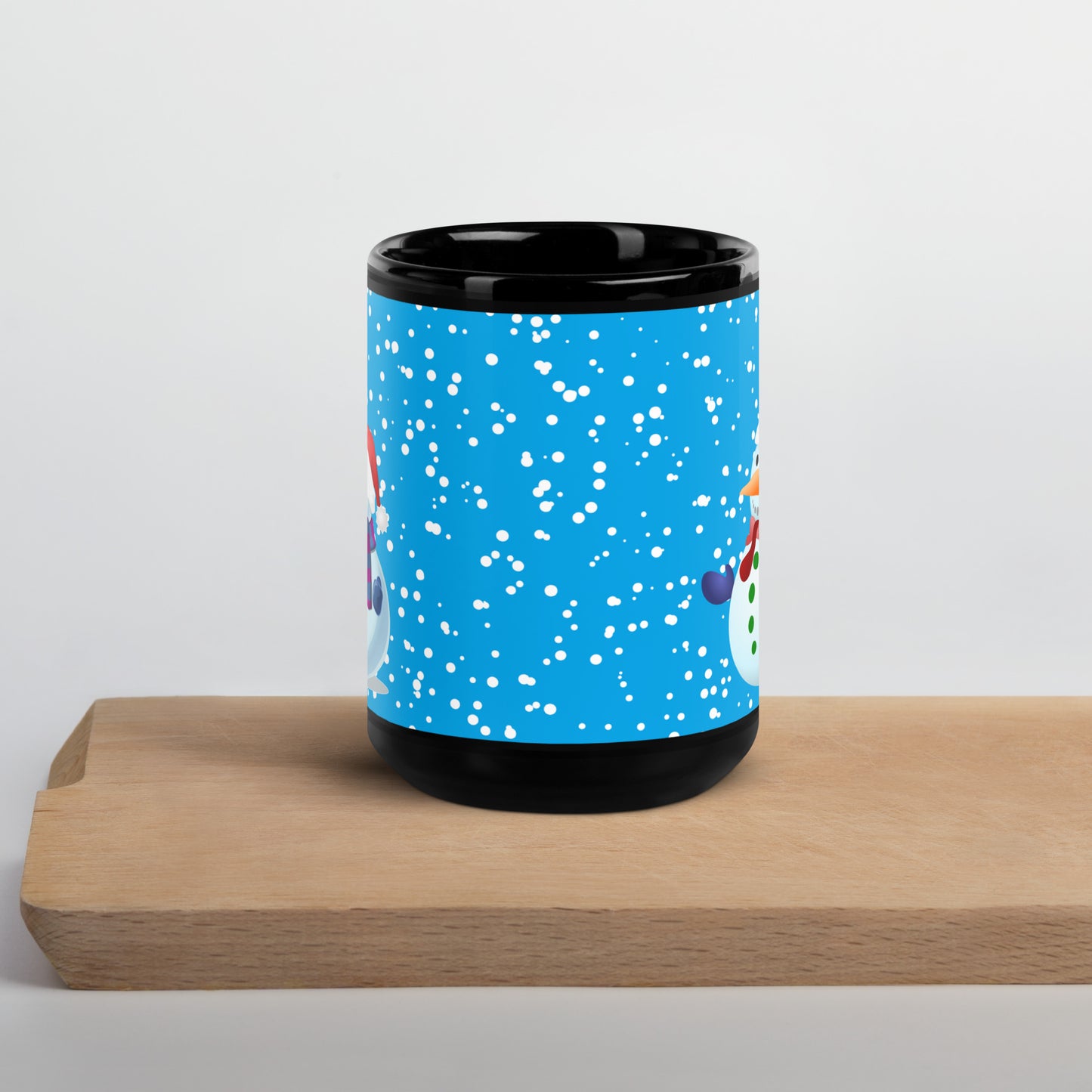 Snowmen Black Glossy Mug