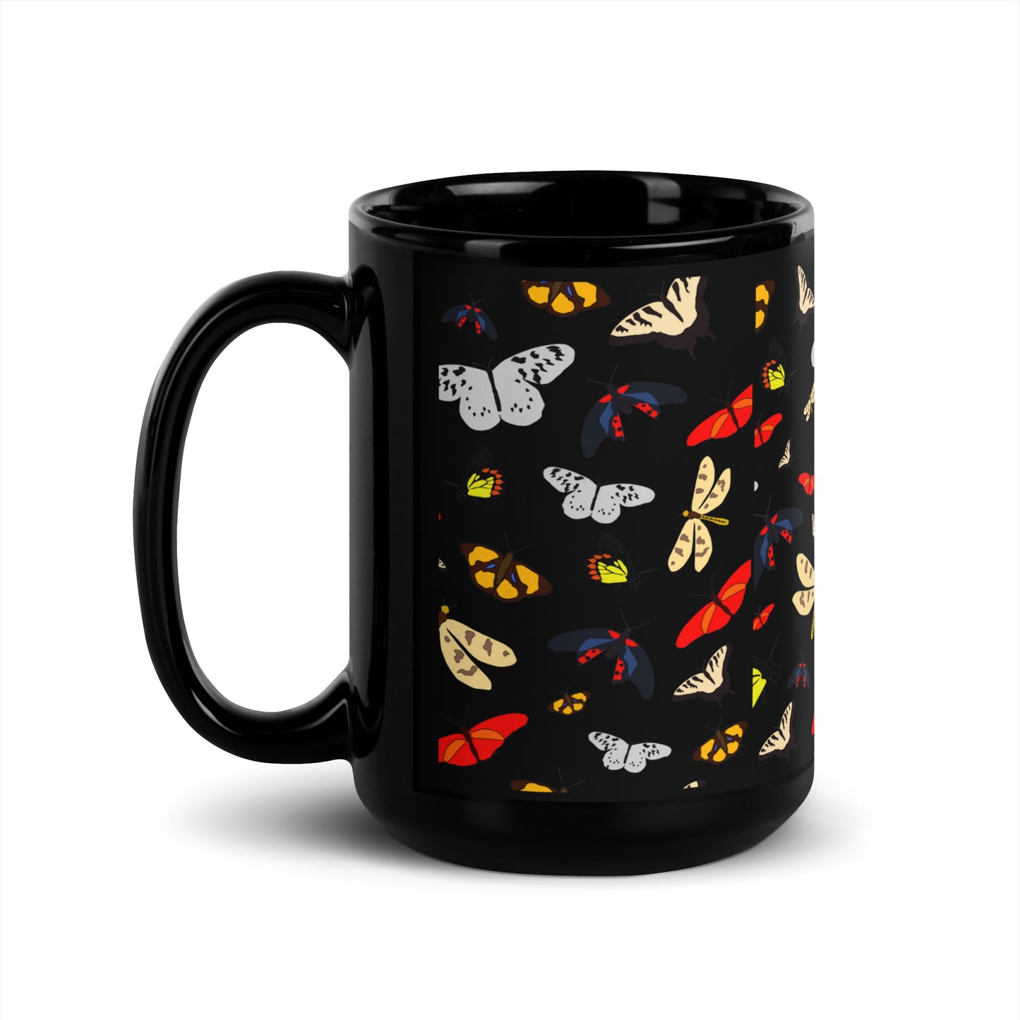 Butterfly Black Glossy Coffee Mug