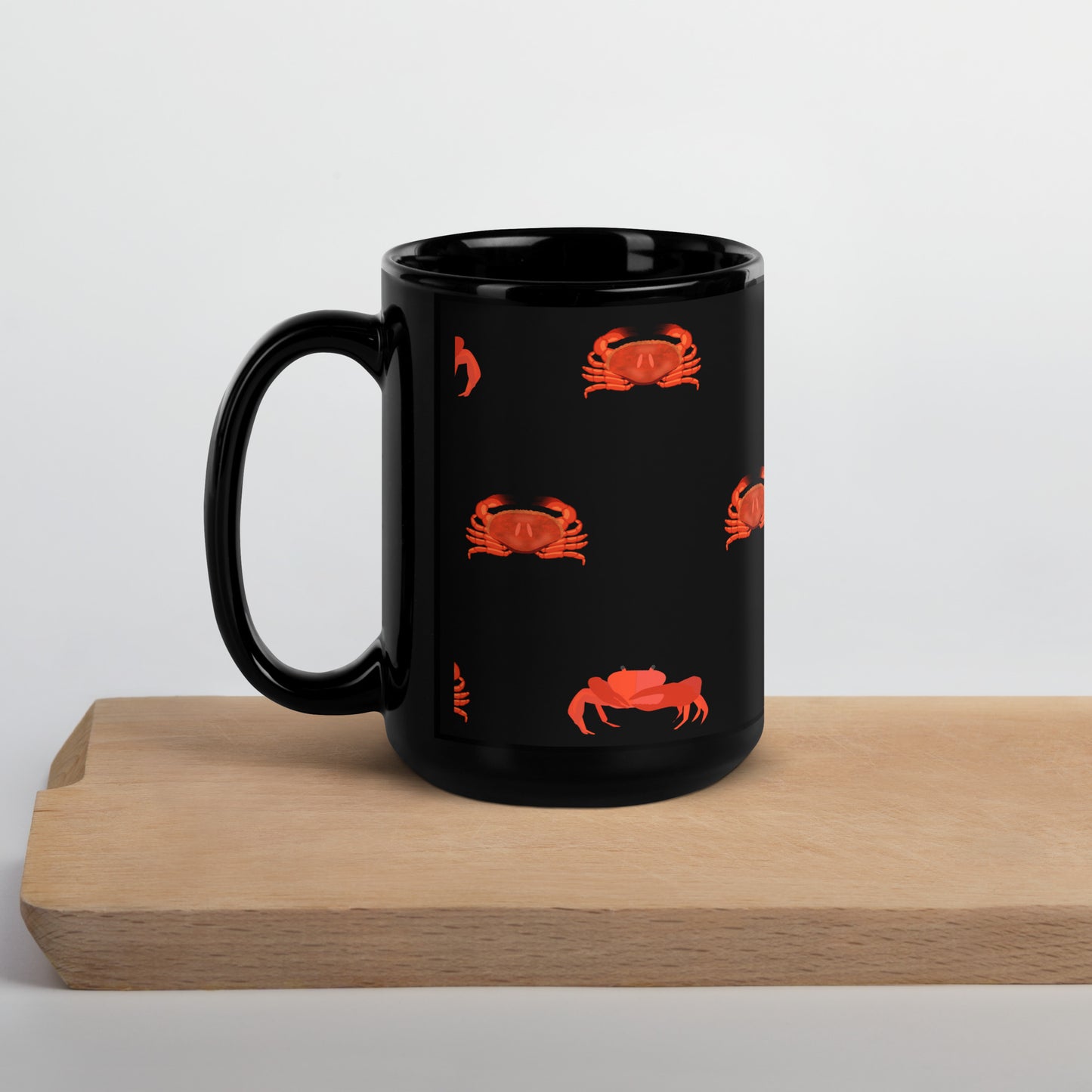 Crab Black Glossy Mug