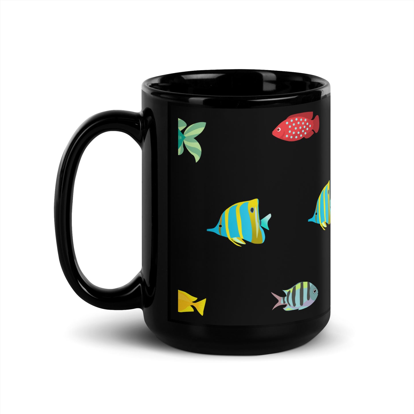 Fish Black Glossy Mug