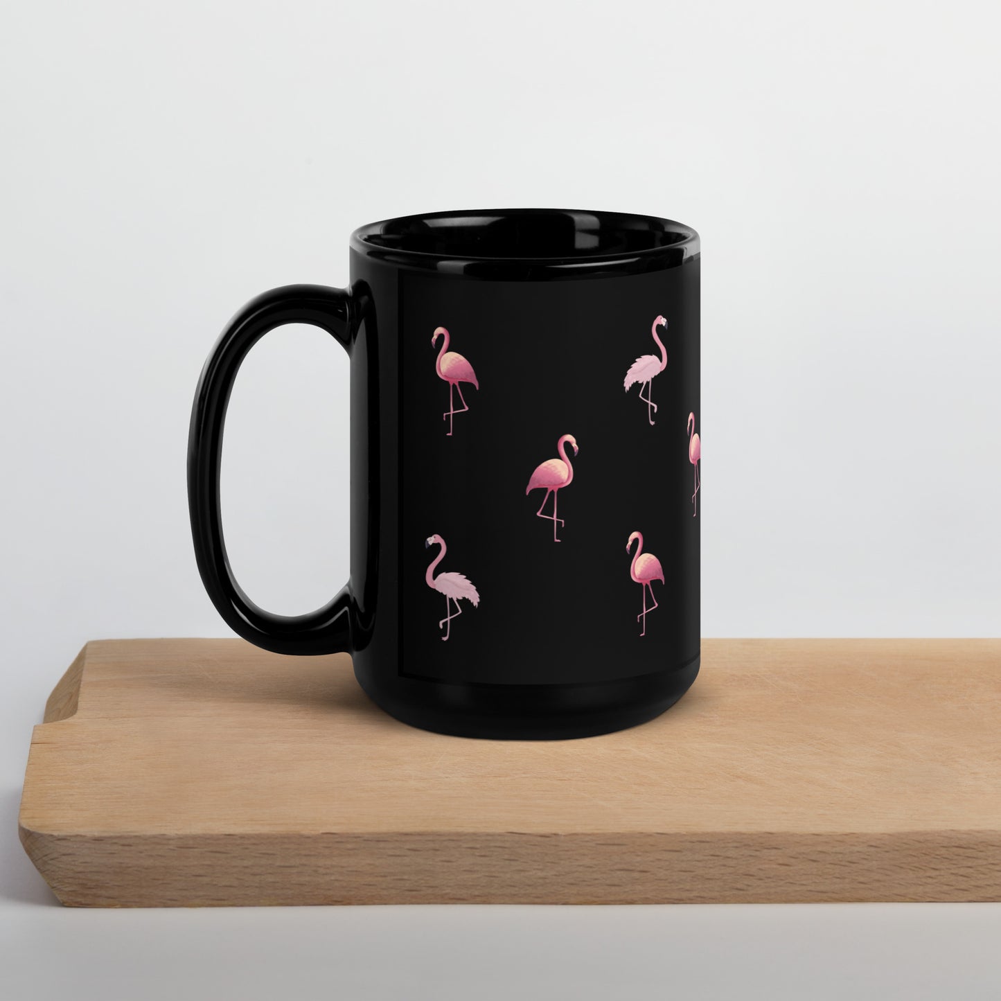 Flamingo Black Glossy Mug