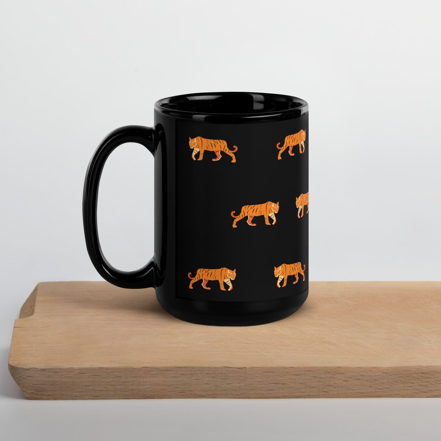 Tiger Black Glossy Mug