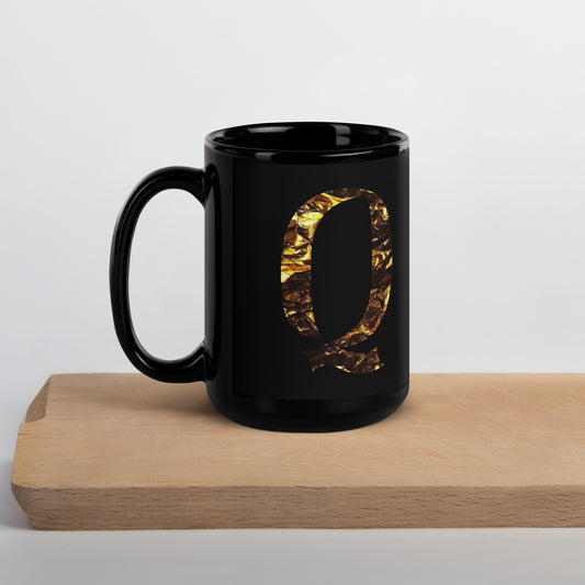 Monogram Q Black Glossy Mug