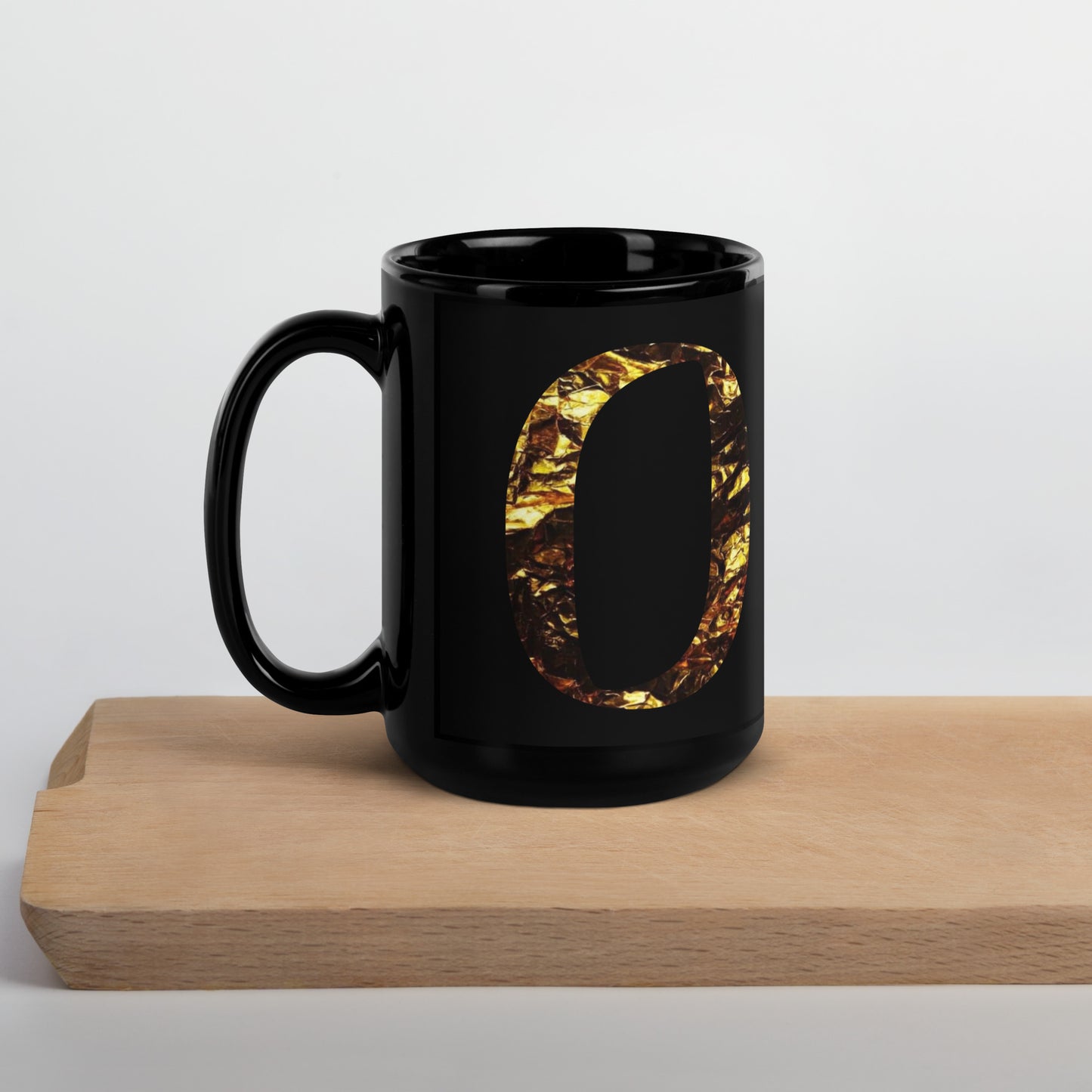 Monogram O Black Glossy Mug