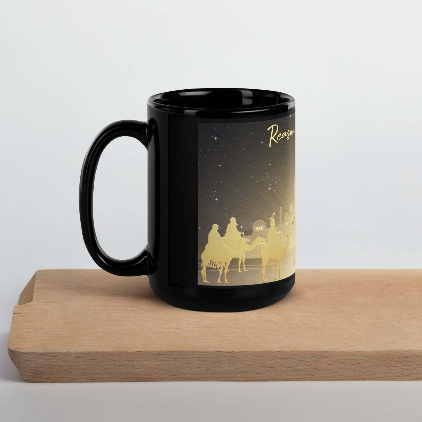 Reason For The Season Black Glossy Mug