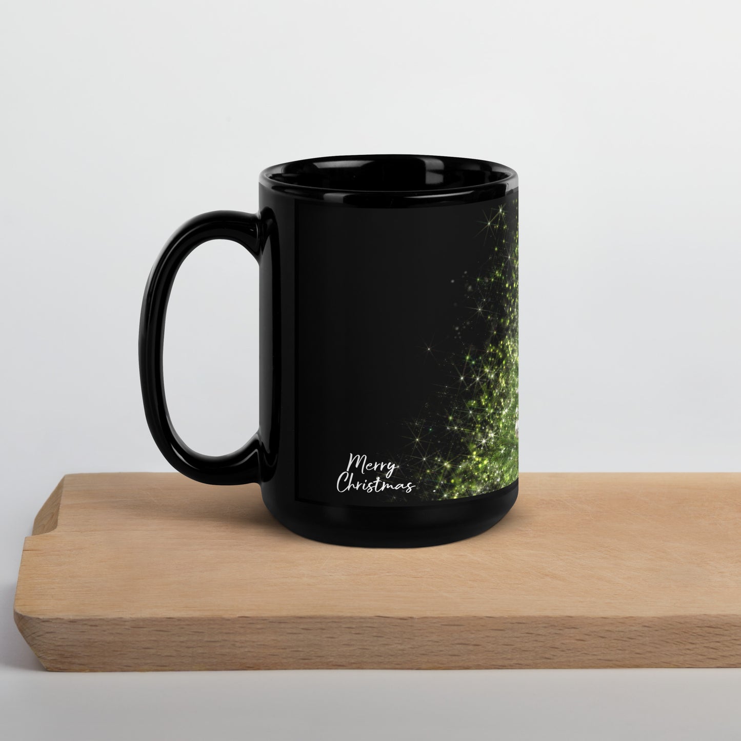 Xmas Tree Black Glossy Mug