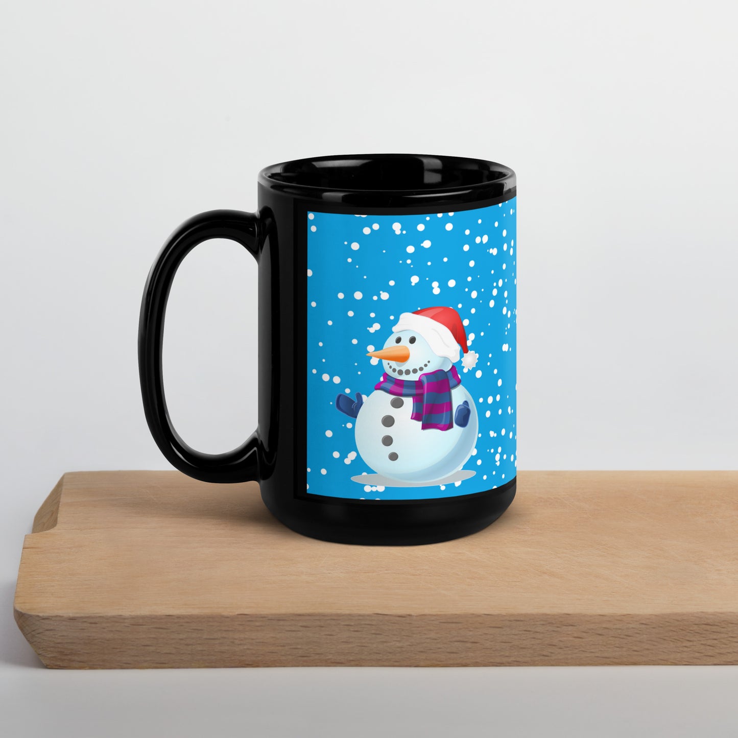 Snowmen Black Glossy Mug