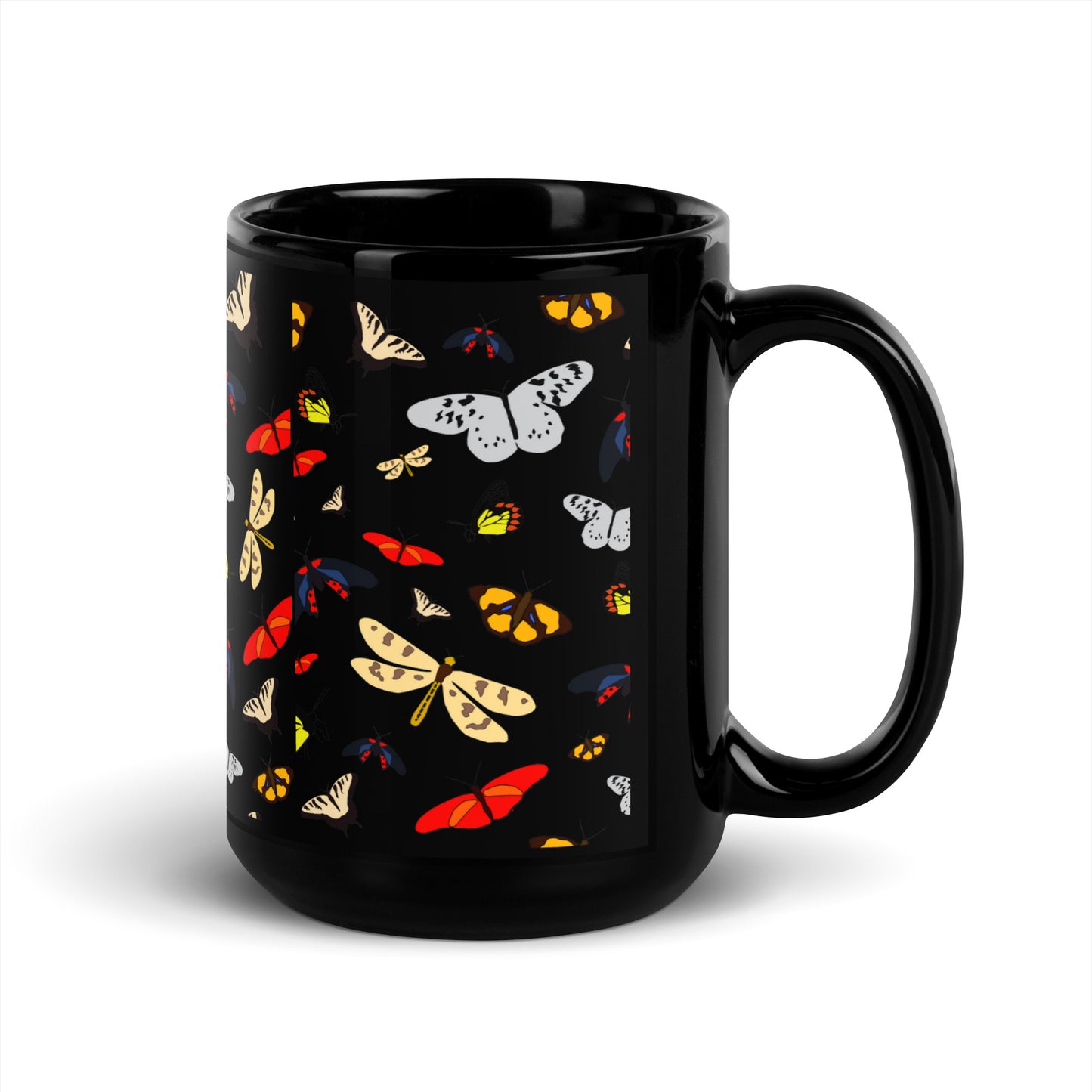 Butterfly Black Glossy Coffee Mug