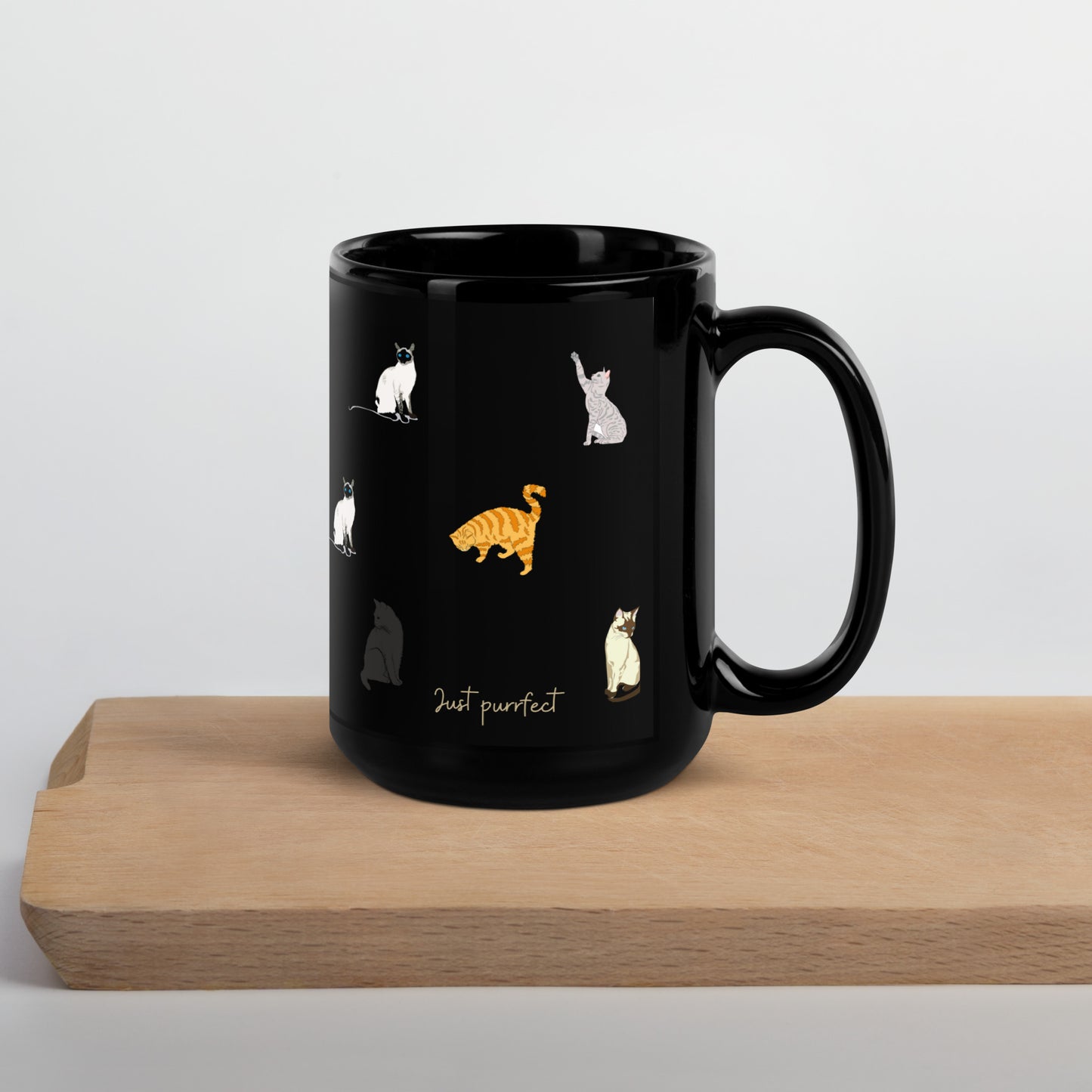 Cat Black Glossy Mug