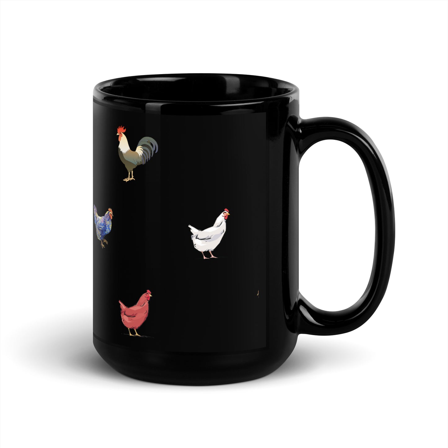 Chicken Black Glossy Mug