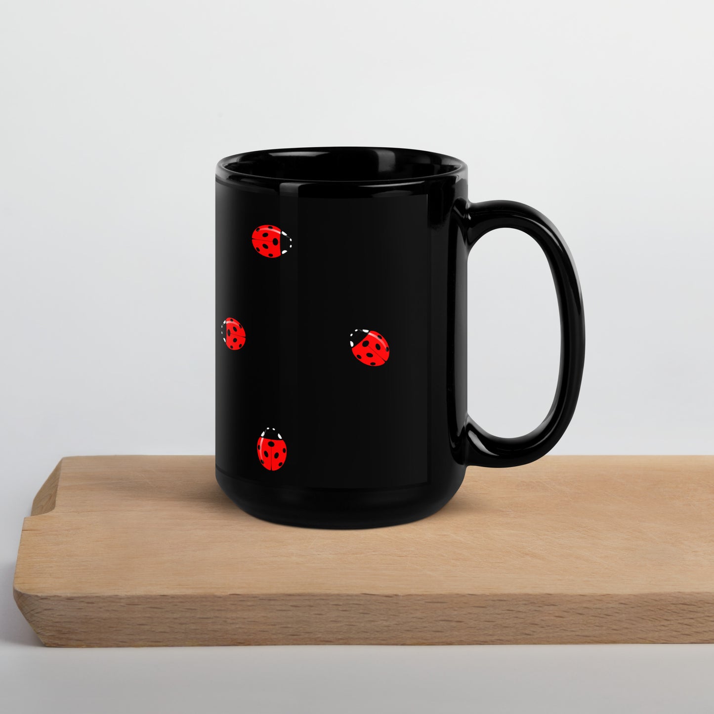 Ladybird Black Glossy Mug