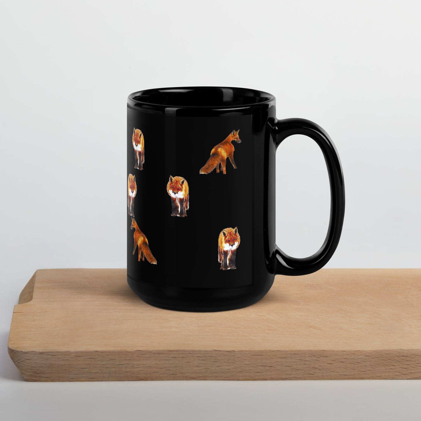 Fox Black Glossy Mug