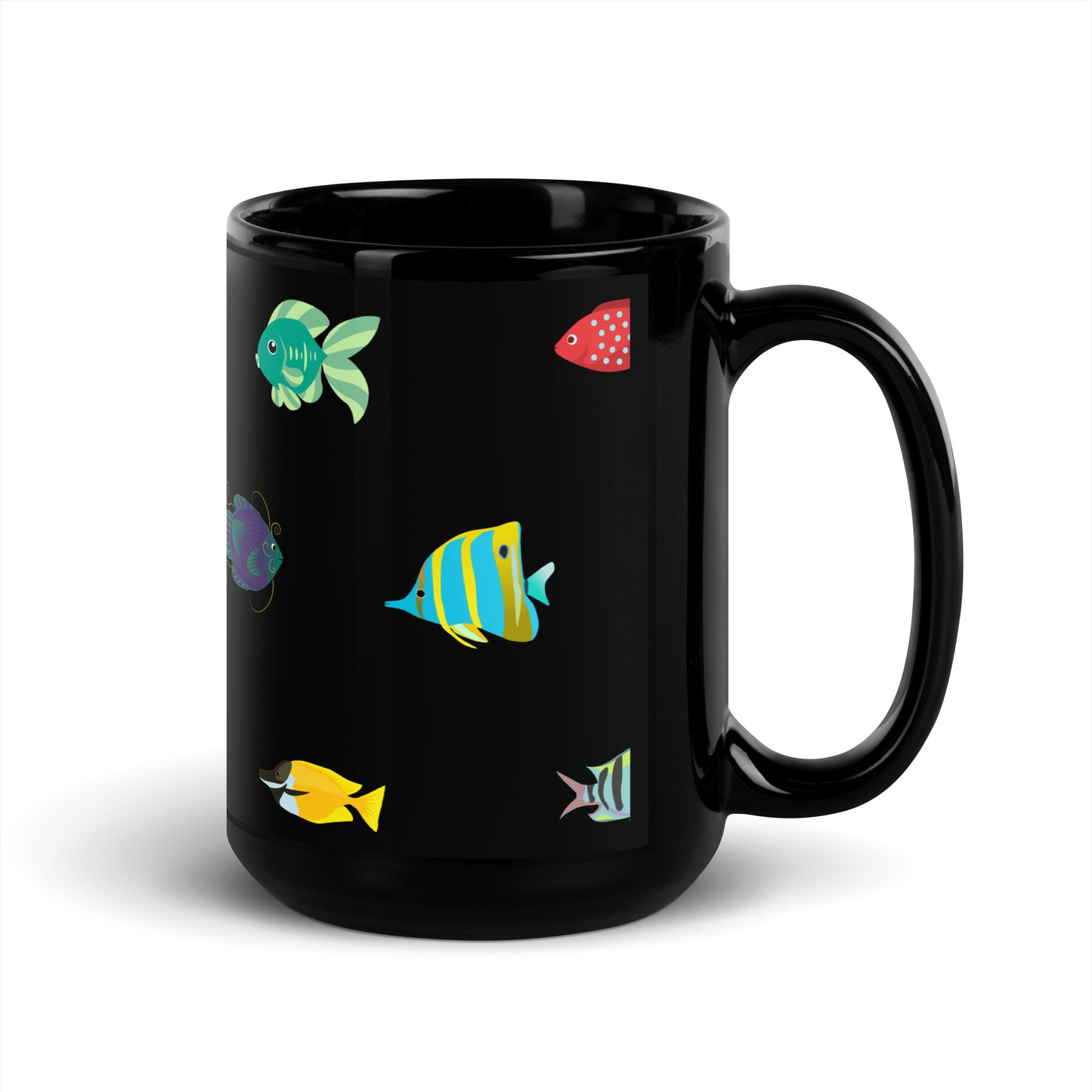 Fish Black Glossy Mug