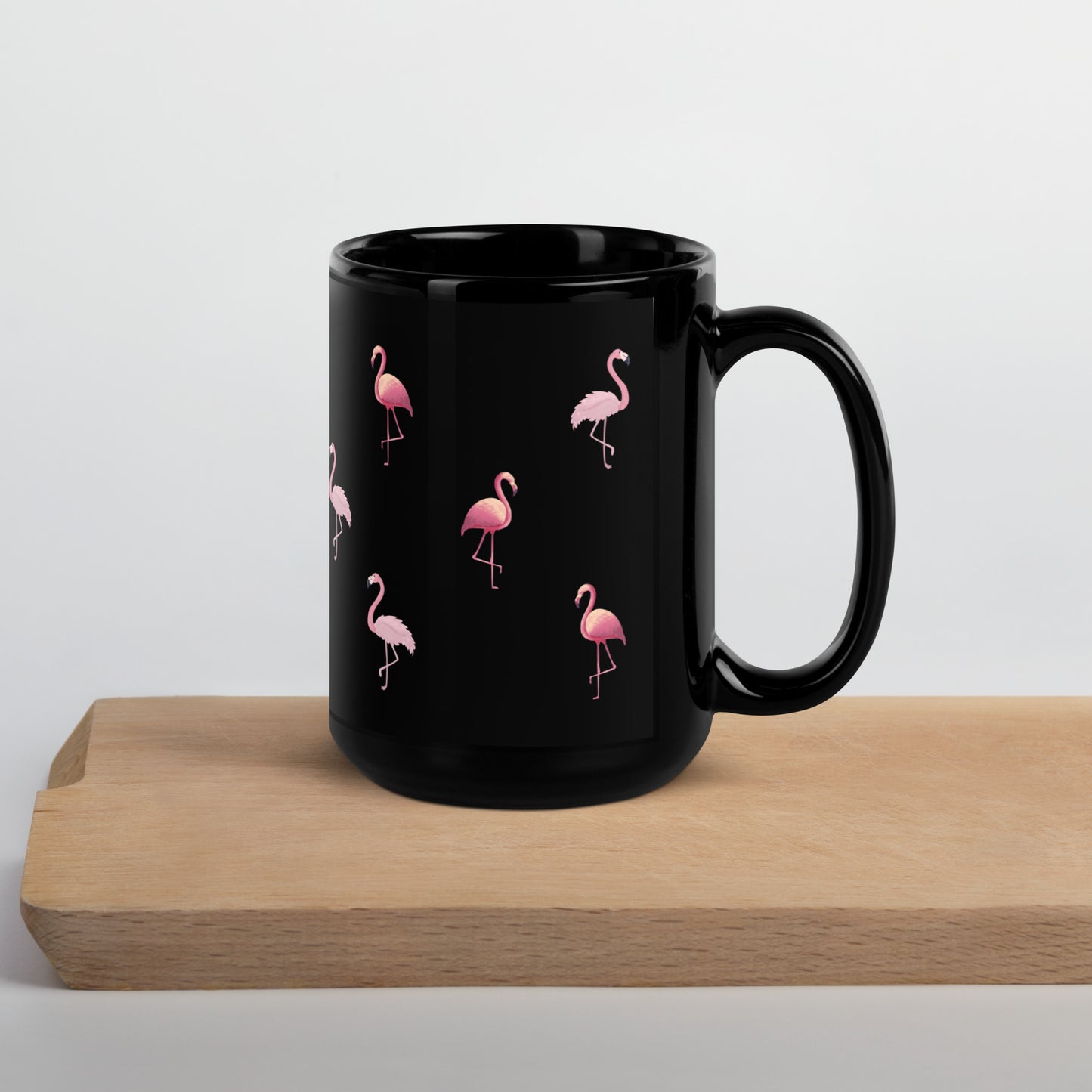 Flamingo Black Glossy Mug