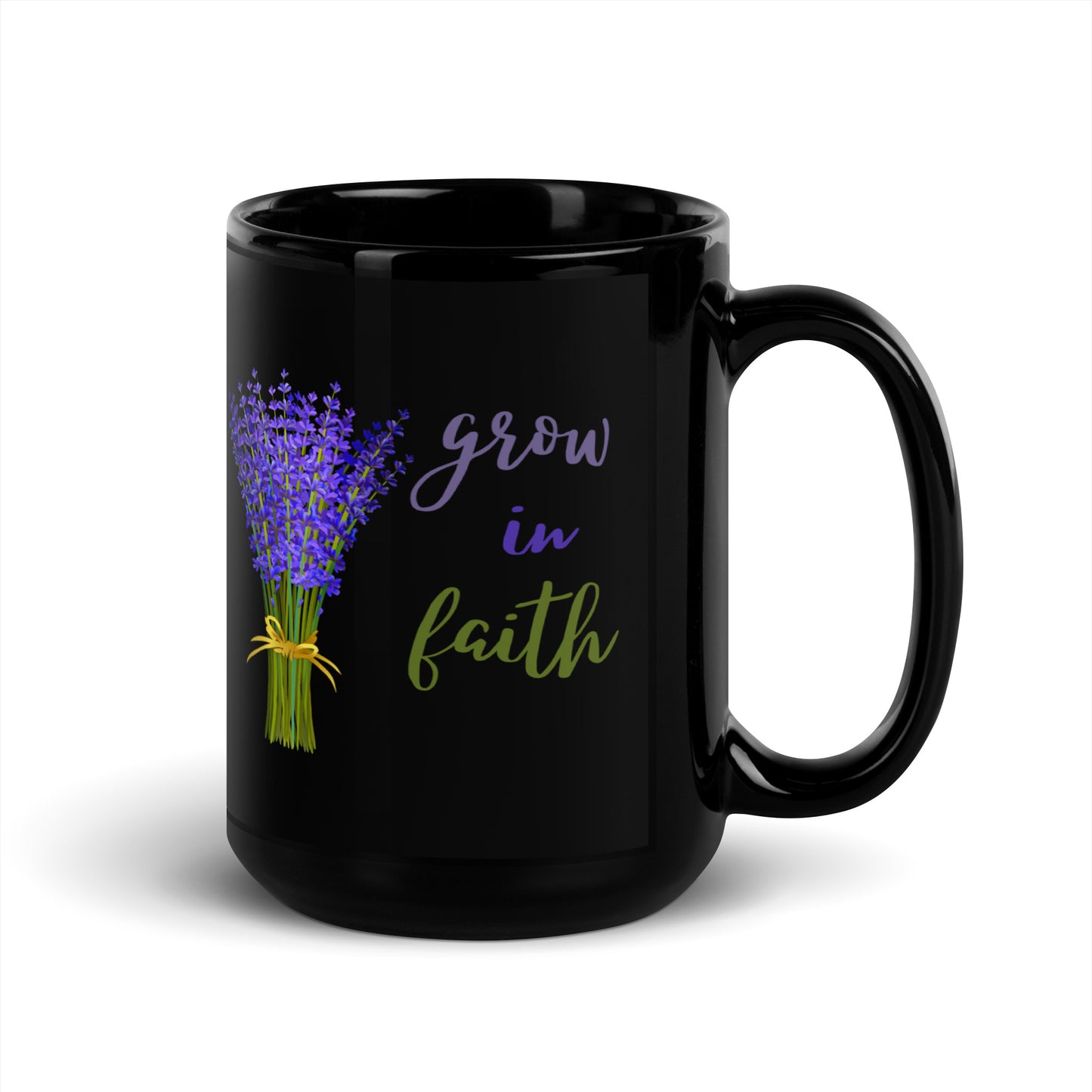 Faith Black Glossy Mug