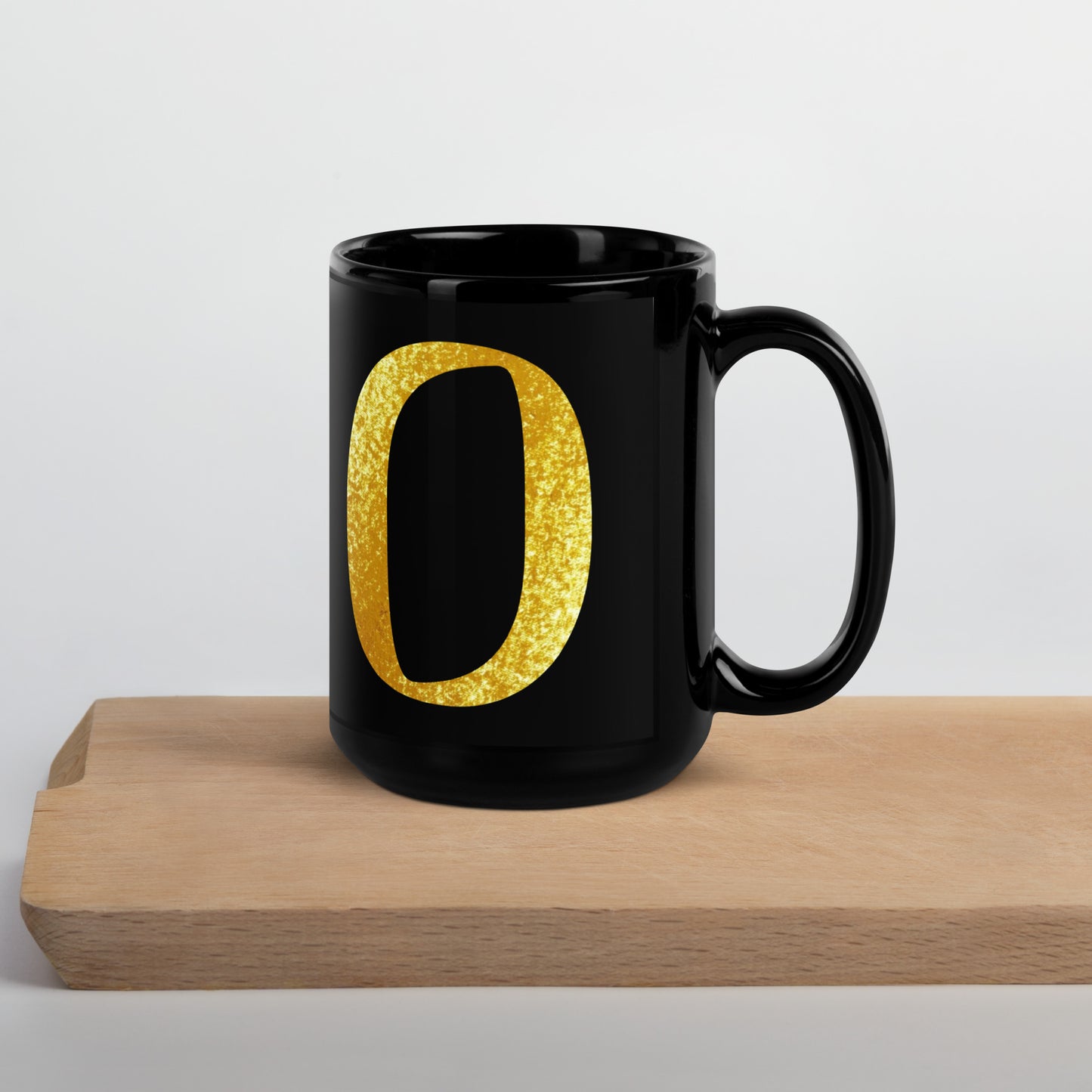 Monogram O Black Glossy Mug