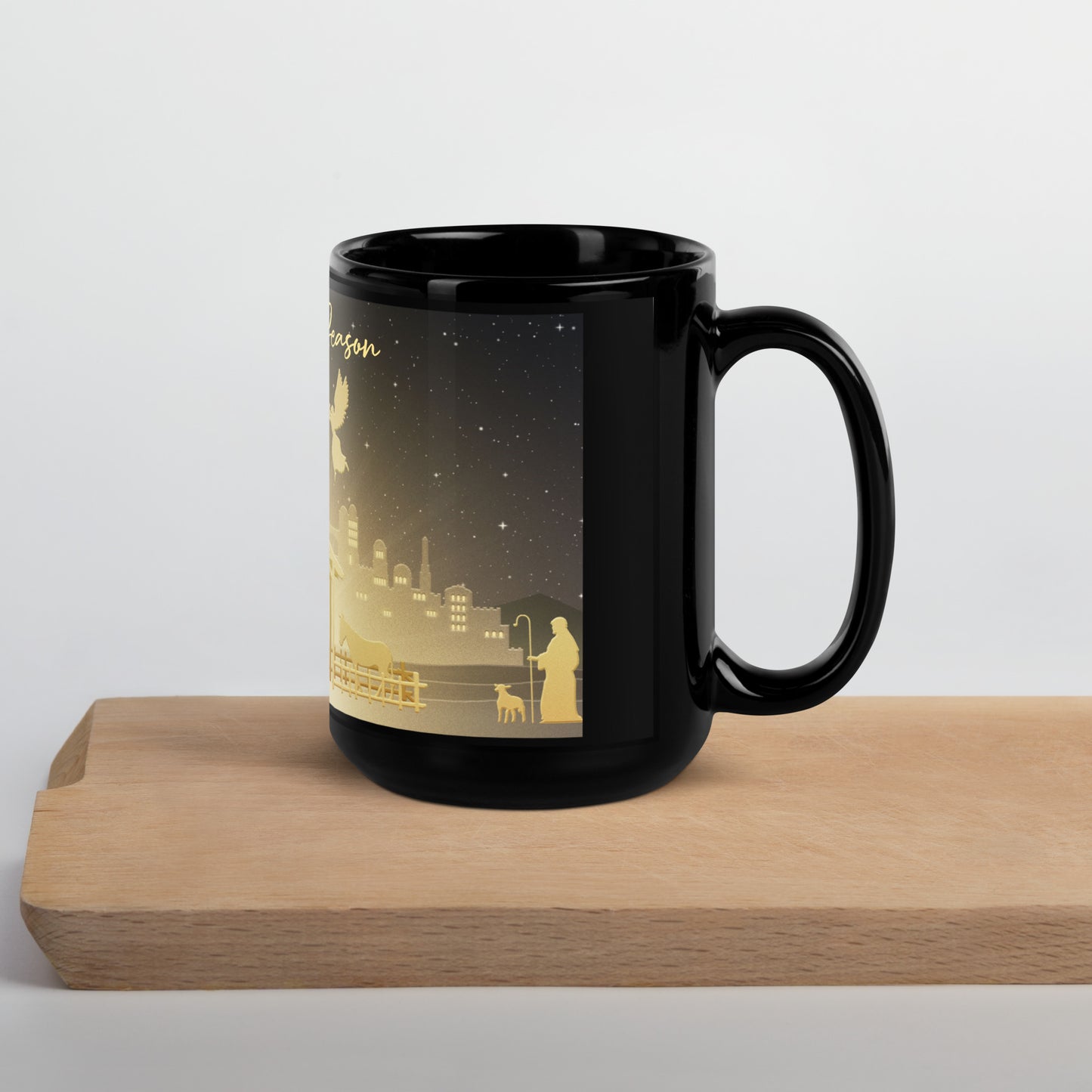 Reason For The Season Black Glossy Mug