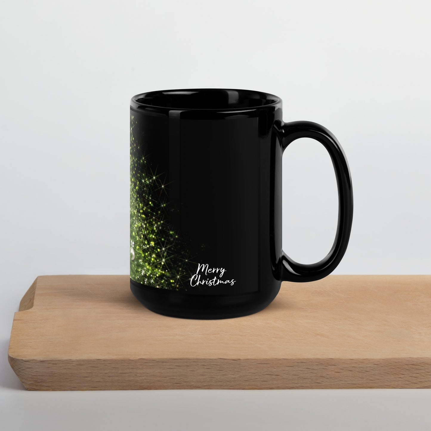 Xmas Tree Black Glossy Mug