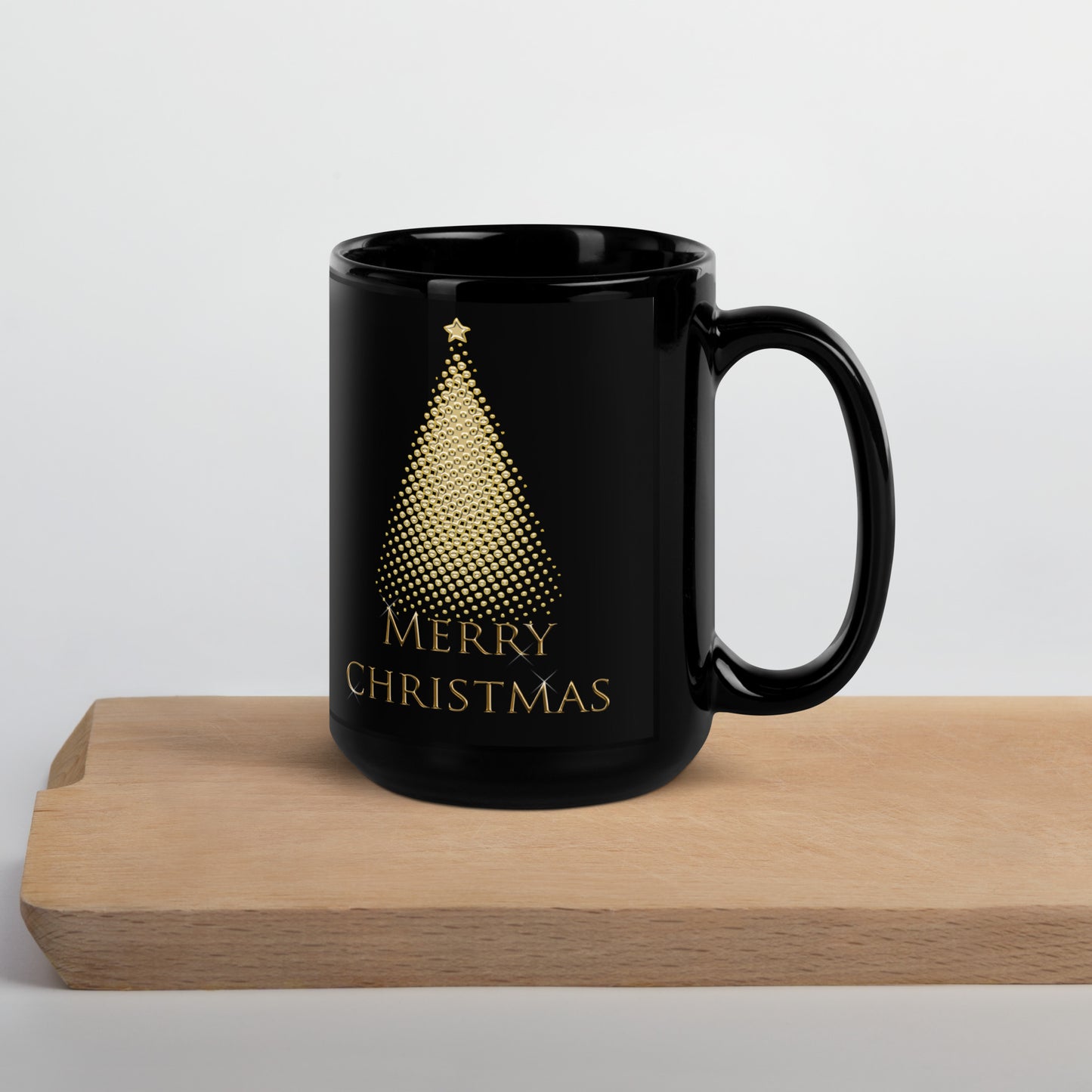 Christmas Tree Black Glossy Mug