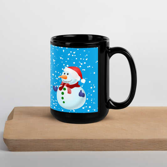 Snowmen Black Glossy Mug