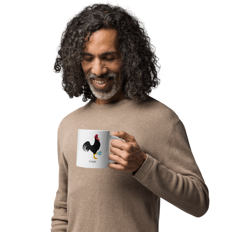 Cawfee 20oz White glossy mug