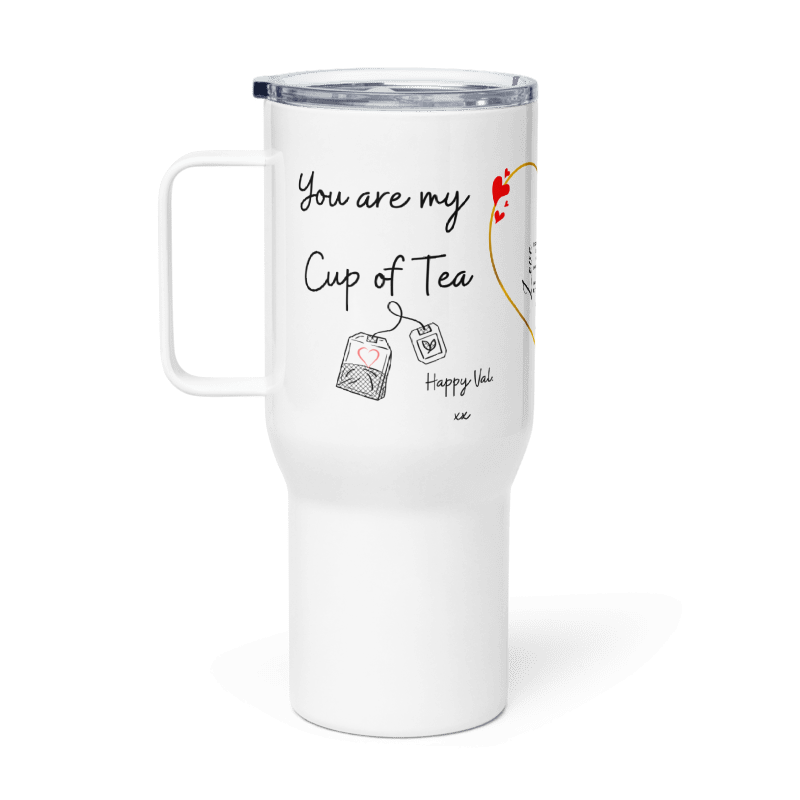 Hers Valentine Travel mug with a handle