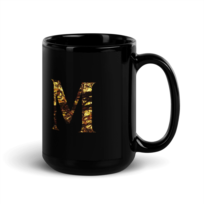 Monogram M Black Glossy Mug