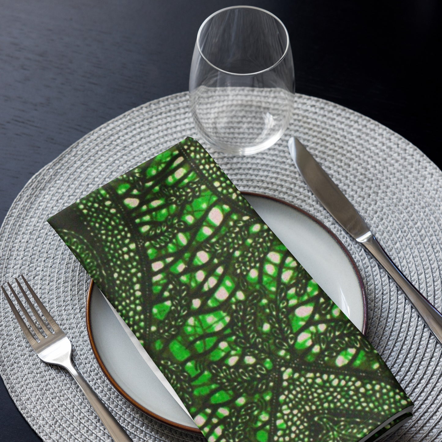 Green Peas Ankara Cloth Napkin Set