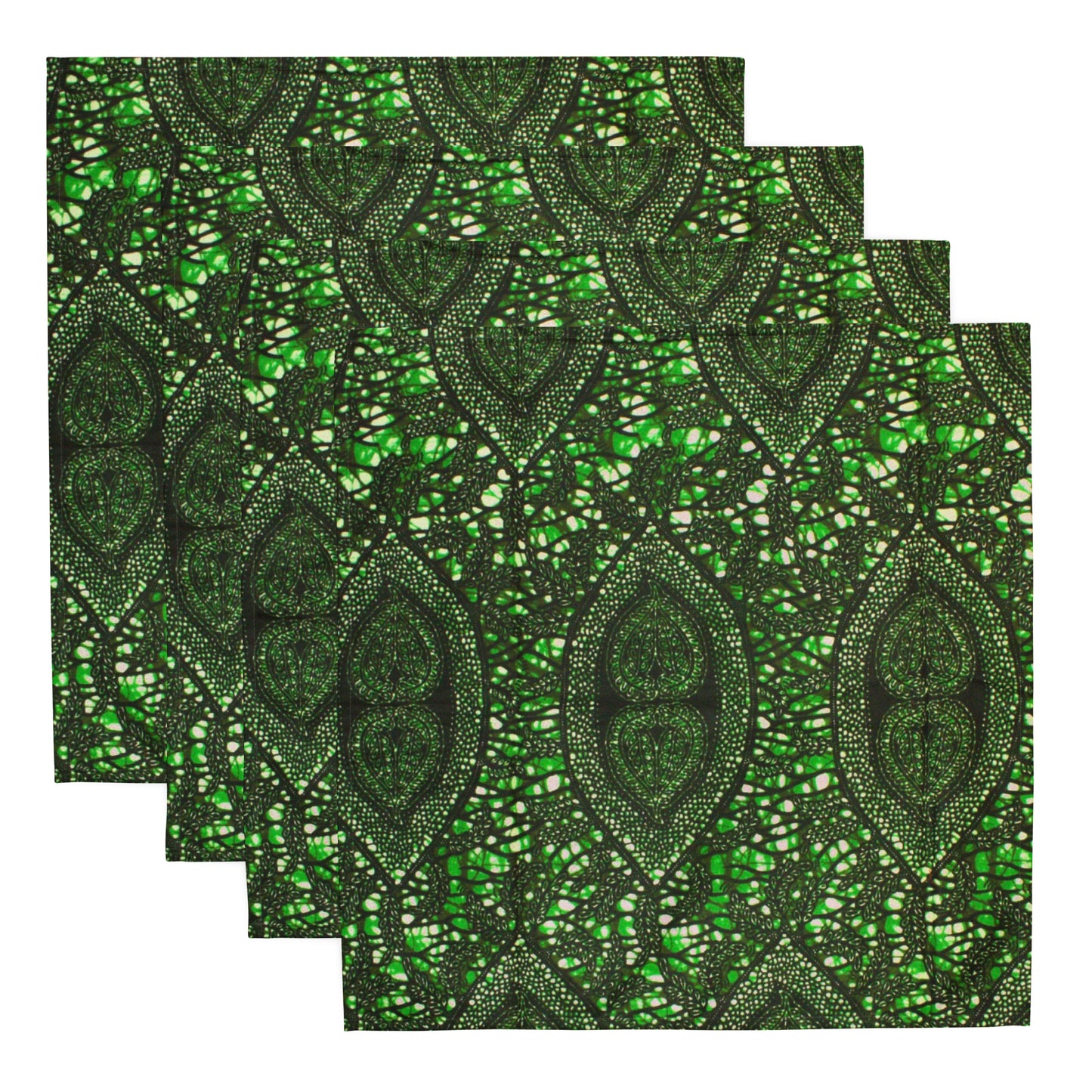 Green Peas Ankara Cloth Napkin Set