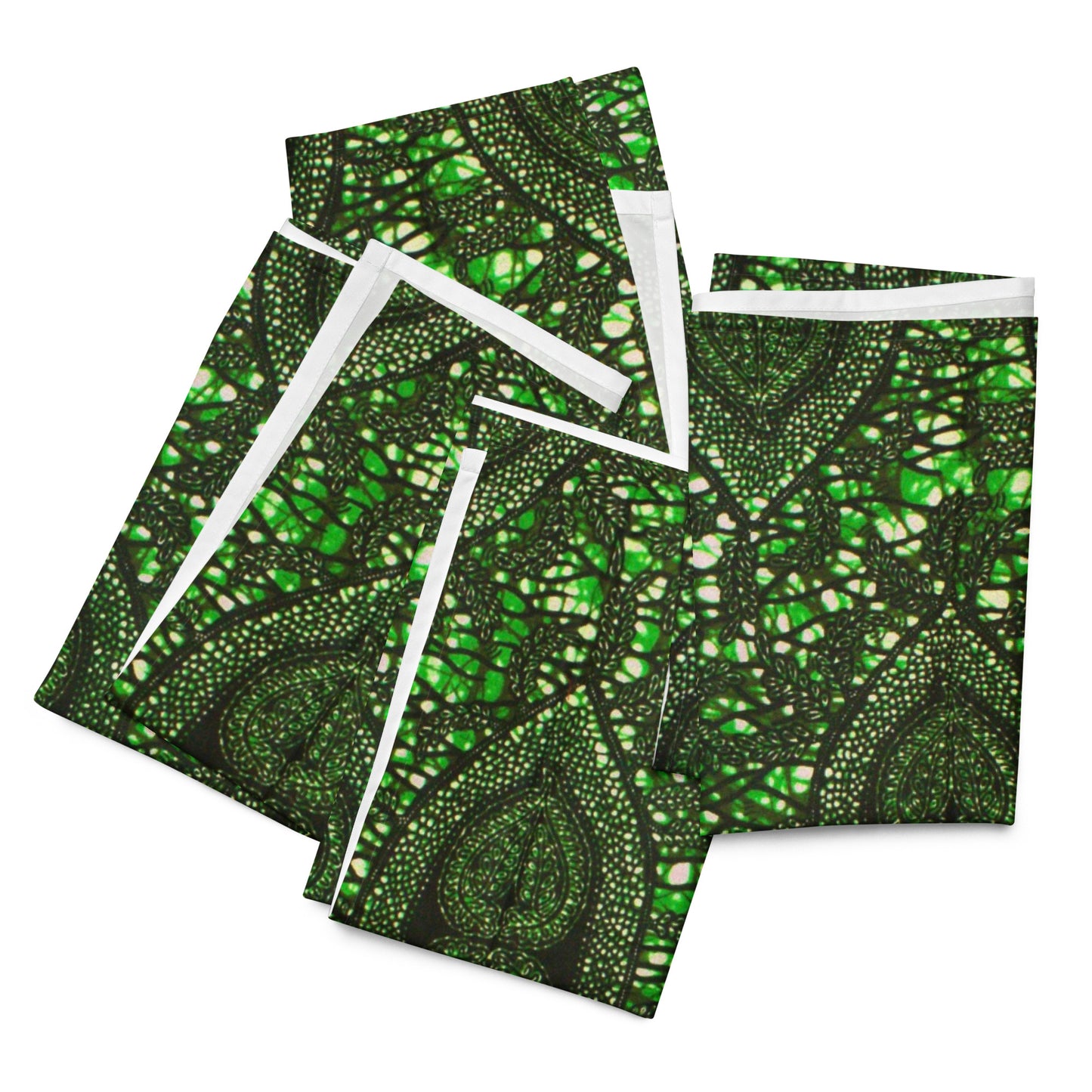 Green Peas Ankara Cloth Napkin Set