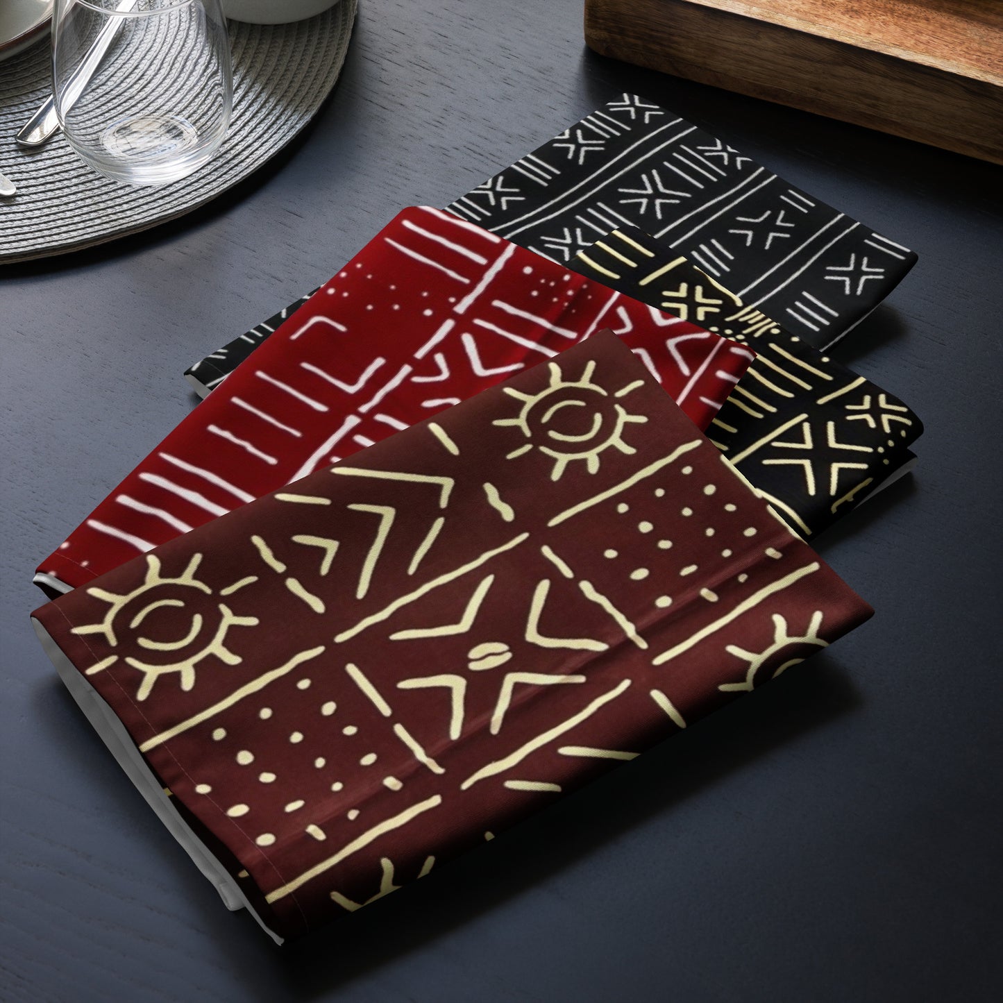 African Print Cloth Napkin Set