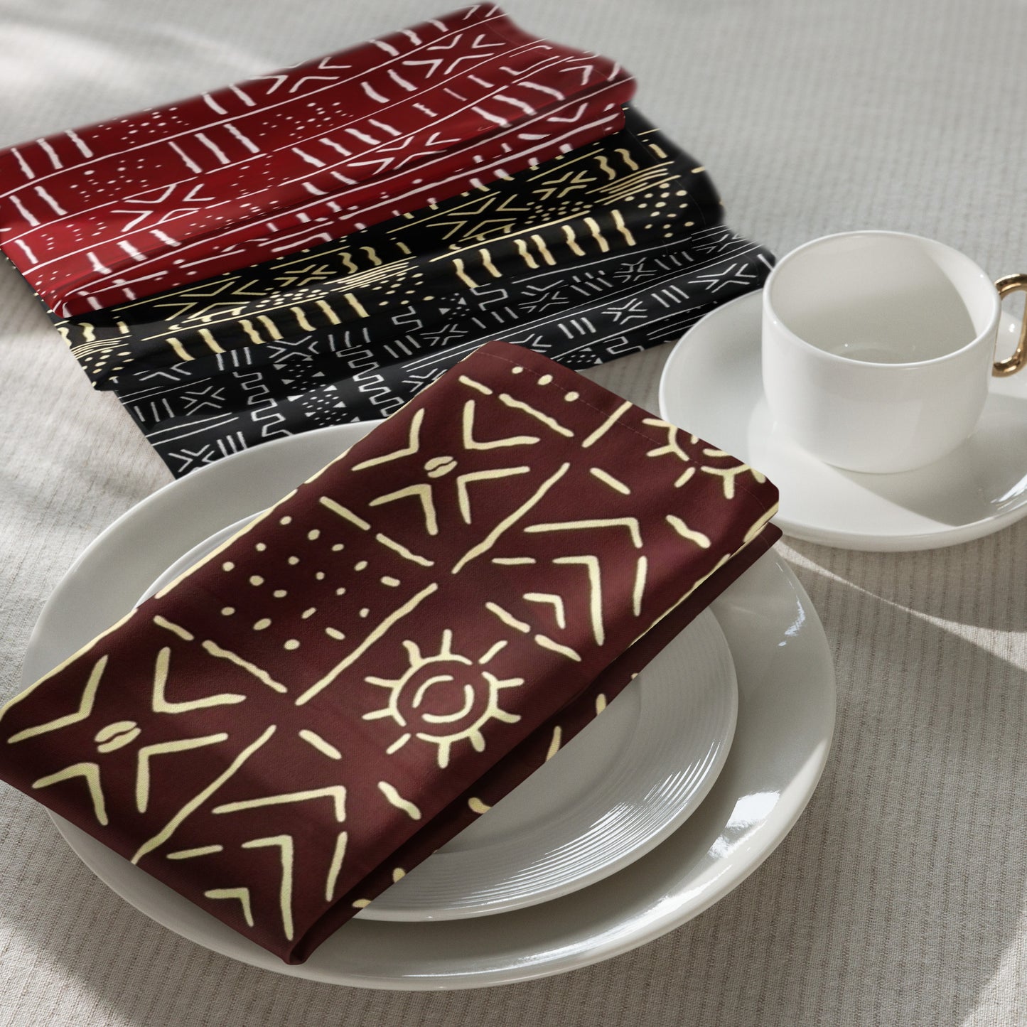 African Print Cloth Napkin Set