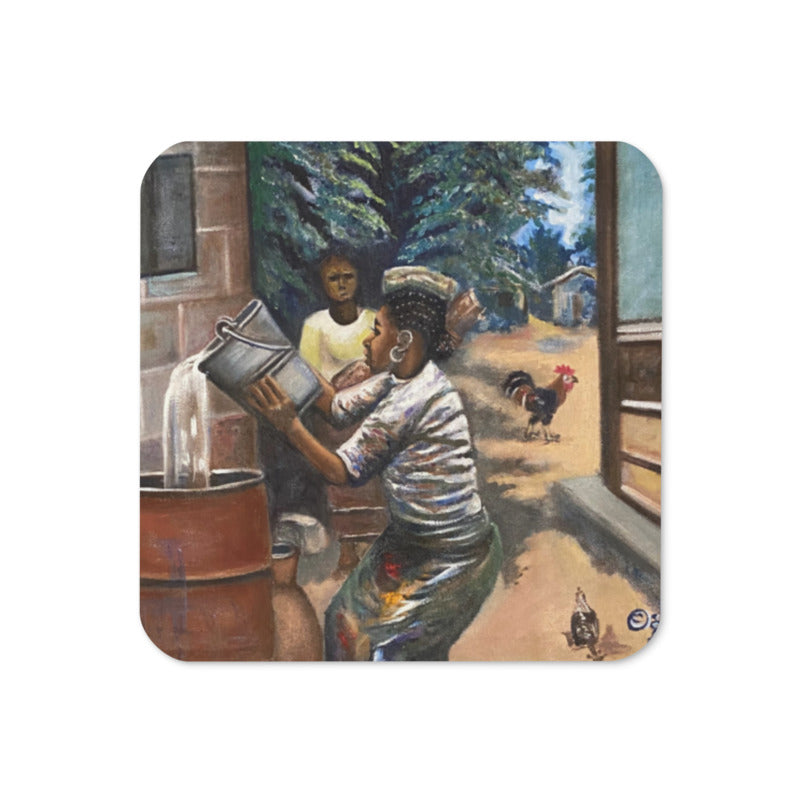 Native Chores Fetching And Storing Water Art Print Cork-back Coaster