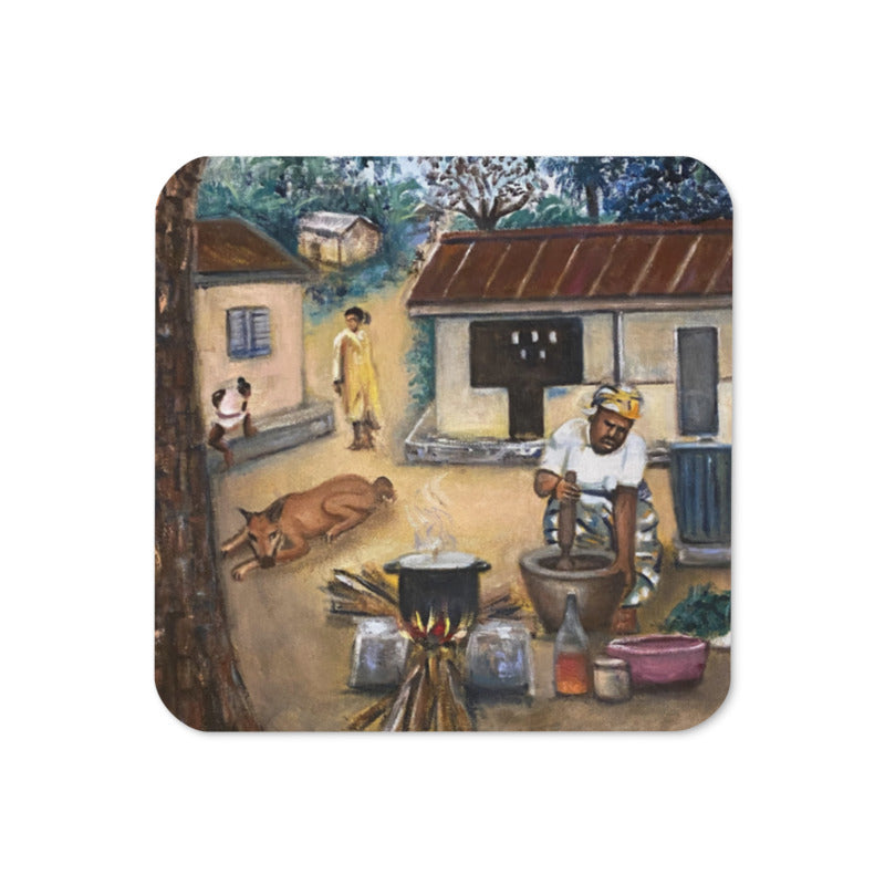 Native Outdoor Kitchen Art Print Cork-back Coaster