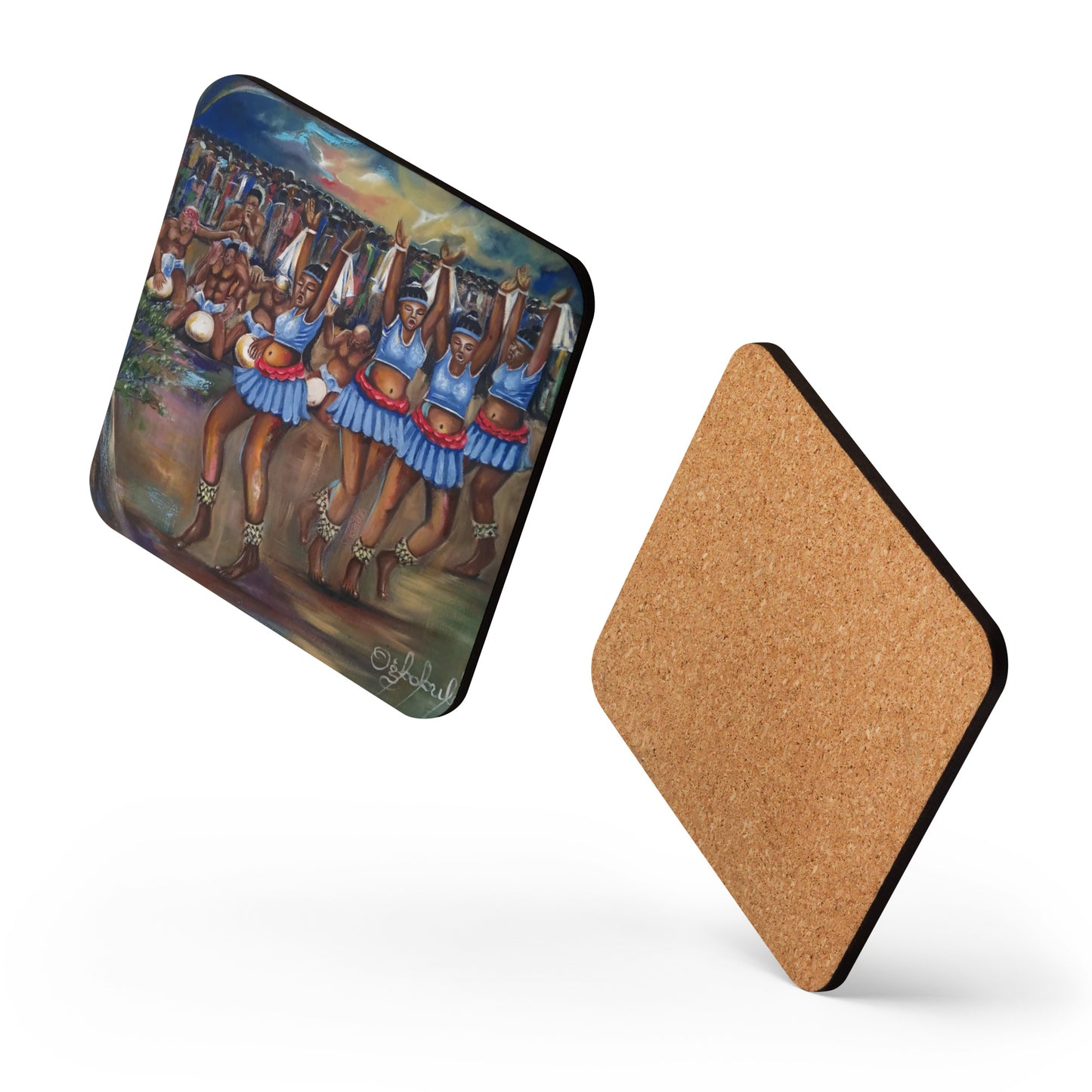 Africa Art Print Cork-back Coaster