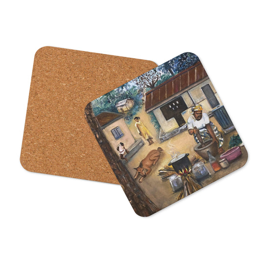 Native Outdoor Kitchen Art Print Cork-back Coaster