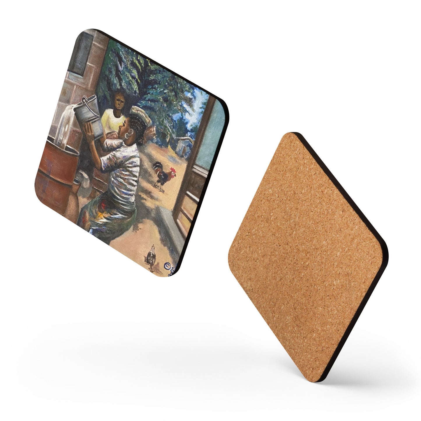 Native Chores Fetching And Storing Water Art Print Cork-back Coaster