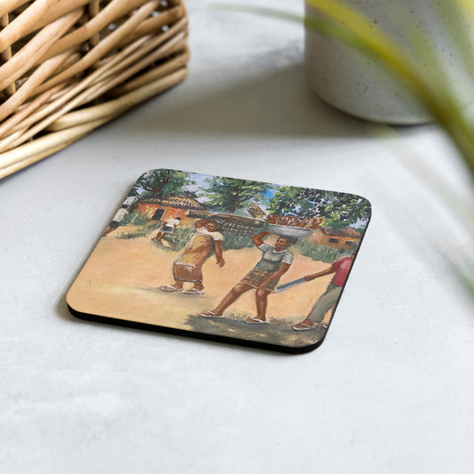 Back From The Farm Art Print Cork-back Coaster